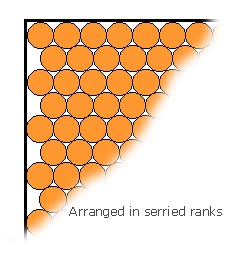 Serried ranks of pennies