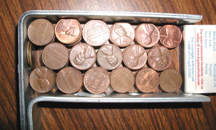 Piles of pennies